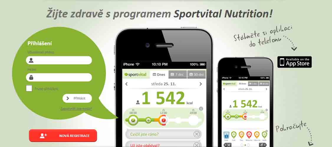 Aplikace Sportvital-Nutrition